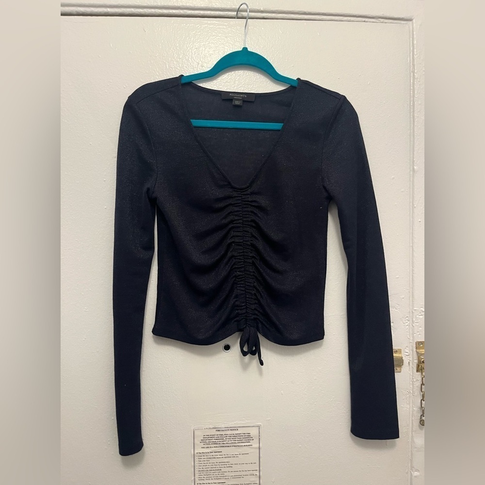 All Saints Ruched Sparkle Top - Picture 5 of 8